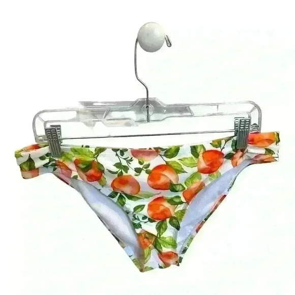 BCBG Paris Bikini Top & Bottom Juicy Peach Print Top (2XL), Bottom (XL) - Picture 2 of 9